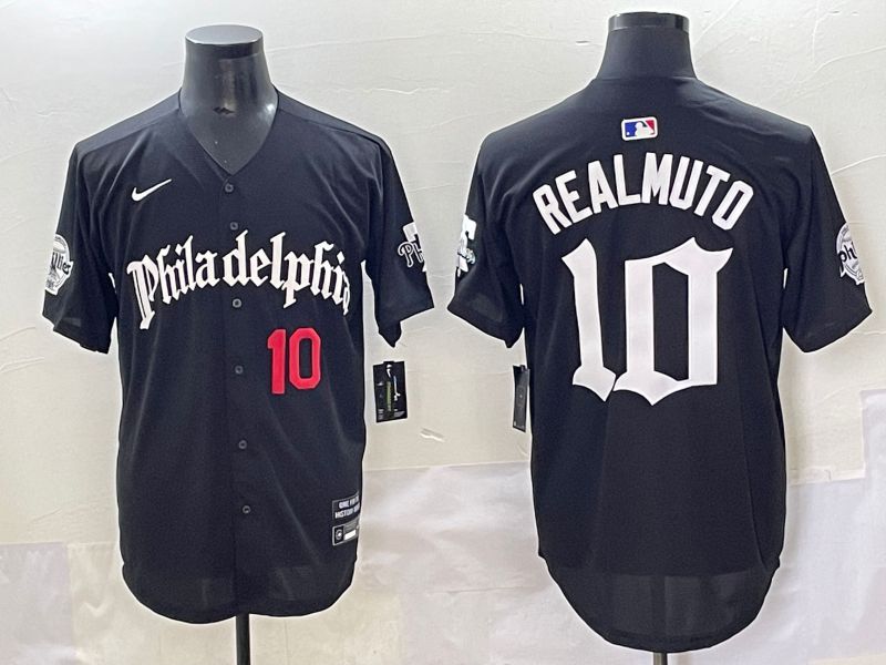 Men 2025 Philadelphia Phillies #10 Realmuto Black Five generations Joint Name Nike MLB Jersey style 1->philadelphia phillies->MLB Jersey